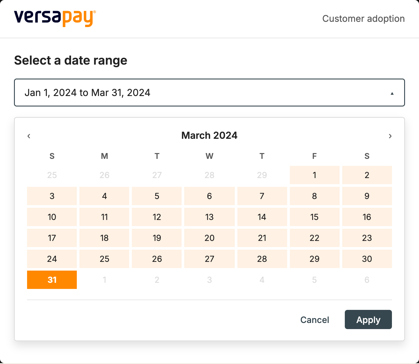 Actual calendar and date range picker demonstration from the public case study.