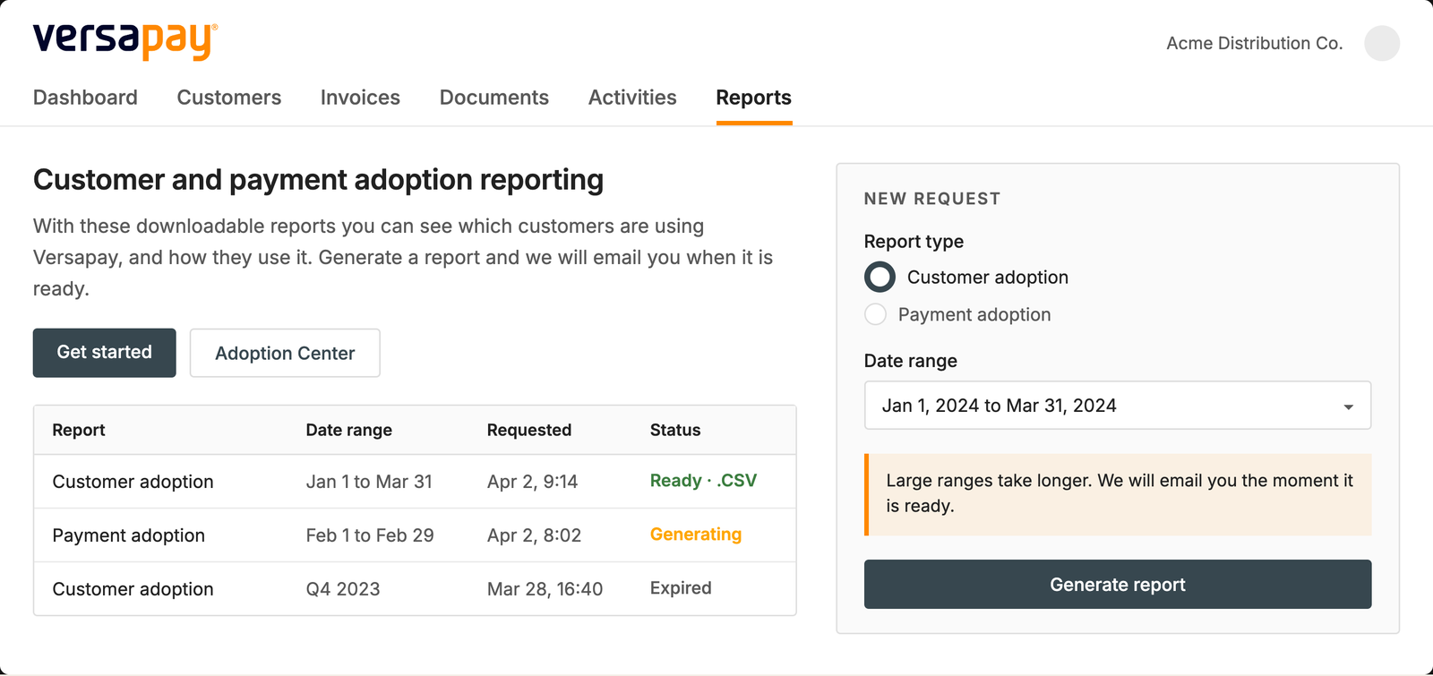 Canned Reports MVP application; reconstructed from the production Figma file.