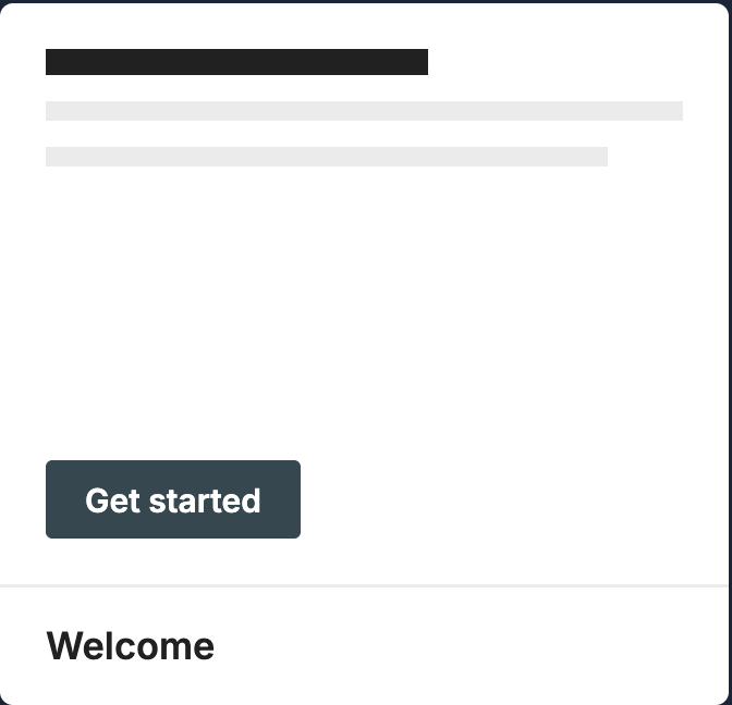 Actual report state sample: Welcome.